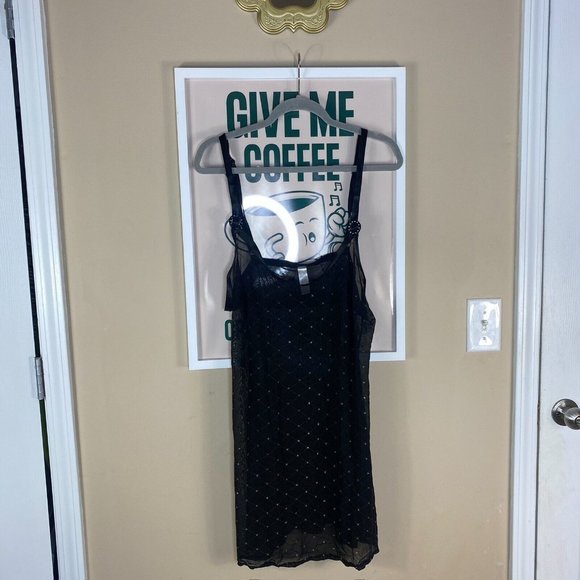 Sheer/Mesh Argyle Slip Dress - Picture 4 of 4